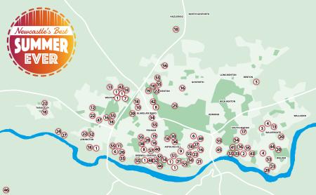 Map showing areas of activity 