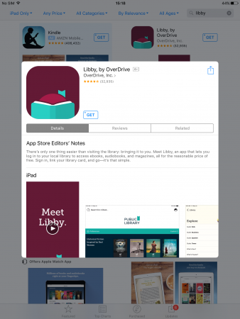 Libby app in in app store