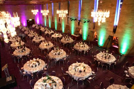 Banqueting Hall Dinner with uplighters
