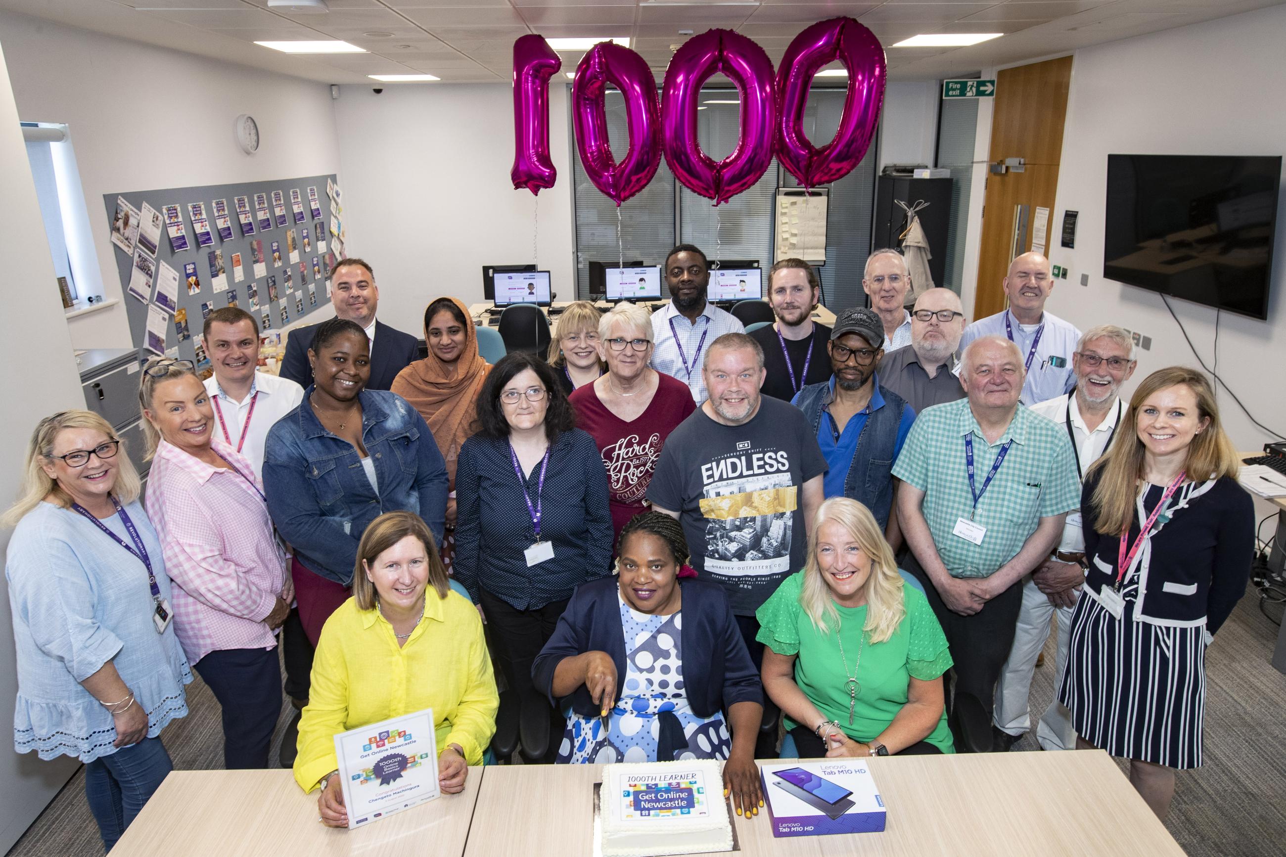 A celebration of Get Online Newcast;e's 1000th learner