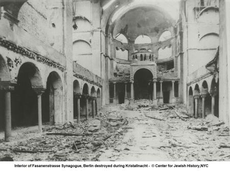 Interior of Fasanenstrasse Synagogue, Berlin destroyed on Kristallnacht