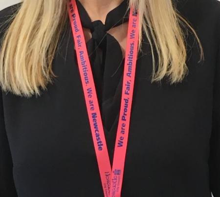 Blakelaw Library staff lanyard