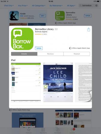 Image of BorrowBox app in Apple App store