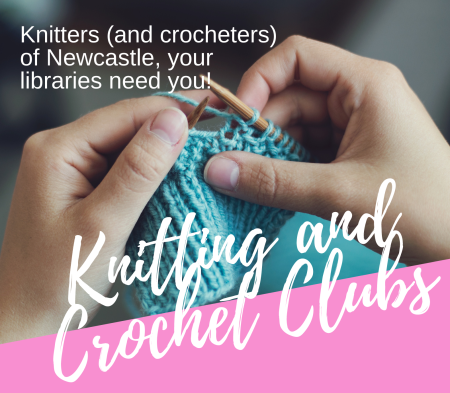 hands holding knitting needles