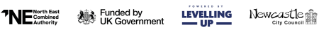 North East Combined Authority Funded by the UK Government Levelling Up and Newcastle City Council logos