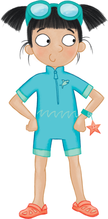 Girl in swimming outfit