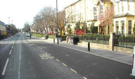 Taxi bay, marked with ‘Taxis’ on the highway