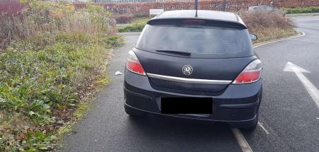 Vehicle parked on a pavement, blocking access for pedestrians