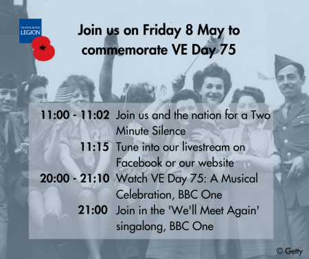 Royal British Legion programme of activities for VE Day 75