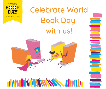 Book people reading together to celebrate World Book Day