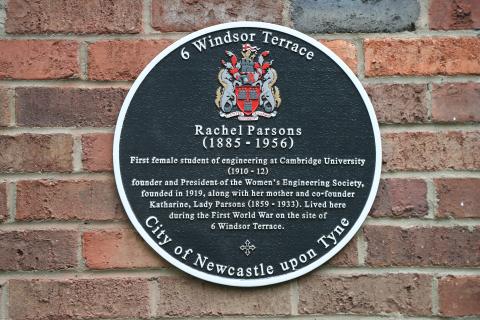 Commemorative plaque to Rachel Parsons unveiled in Newcastle