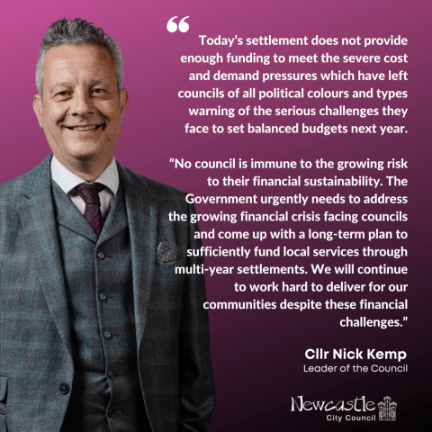 "Today’s settlement does not provide enough funding to meet the severe cost and demand pressures which have left councils of all political colours and types warning of the serious challenges they face to set balanced budgets next year.  “No council is immune to the growing risk to their financial sustainability. The Government urgently needs to address the growing financial crisis facing councils and come up with a long-term plan to sufficiently fund local services through multi-year settlements. 