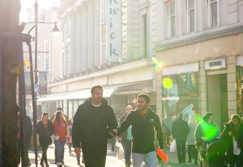 Shoppers on Northumberland St. 