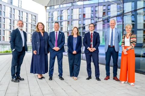 Newcastle City Council leader Cllr Nick Kemp (third from left) with key conference delegates