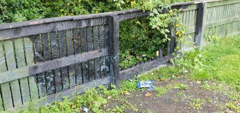 Operation McPhee - fire damaged fencing at Lemington along Hadrian's Cycleway