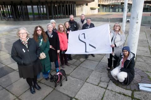 The White Ribbon flag was raised above the Civic Centre.