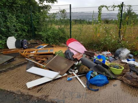 Waste left on Whitehouse Road in Scotswood