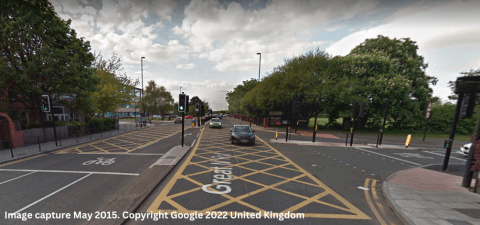 Image of Christon Road and Great North Road junction, in Gosforth where the new powers could be used to tackle enforcement