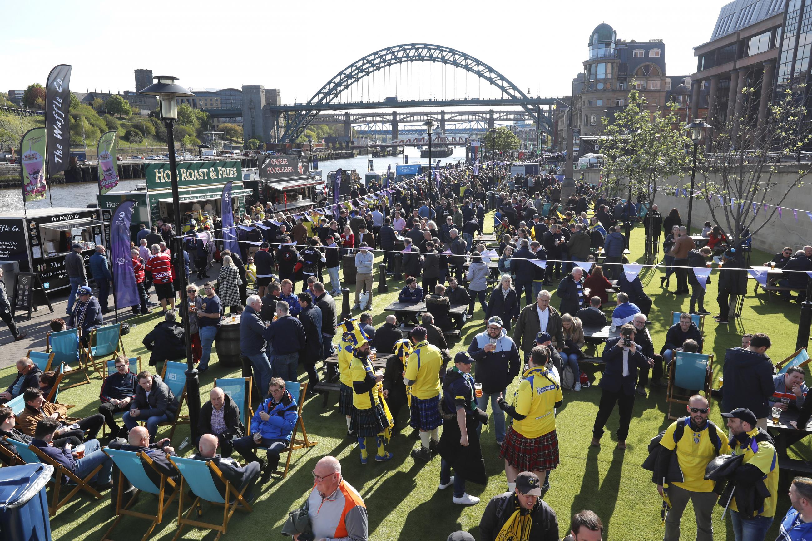 Pictures from the Fan Village on Newcastle Quayside 