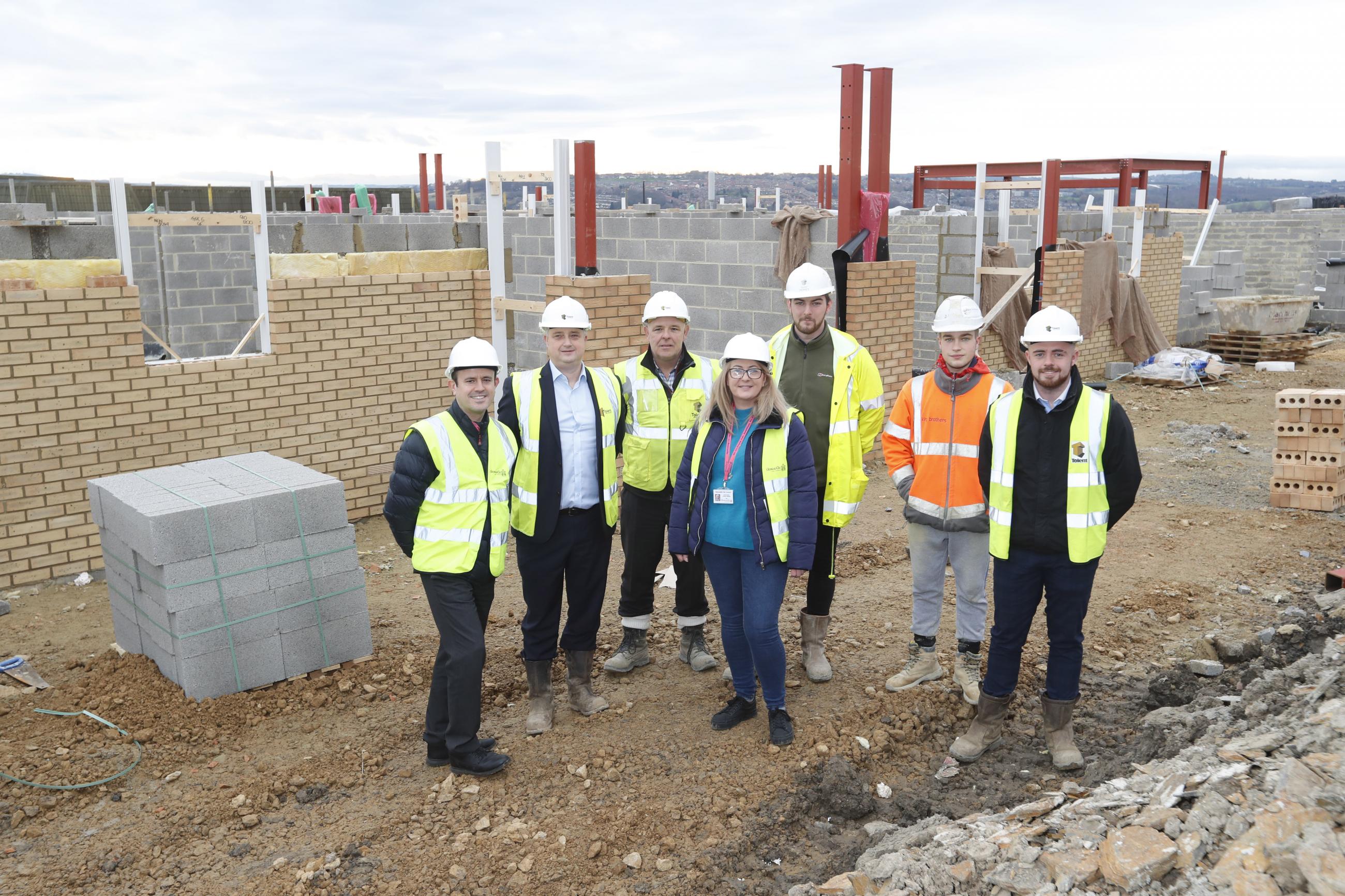 Councillor Linda Hobson and workers at Scotswood Assisted Living Site