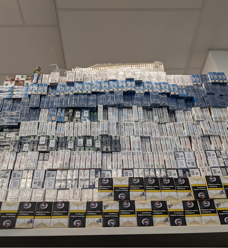 The haul of cigarettes seized during the multi-agency operation