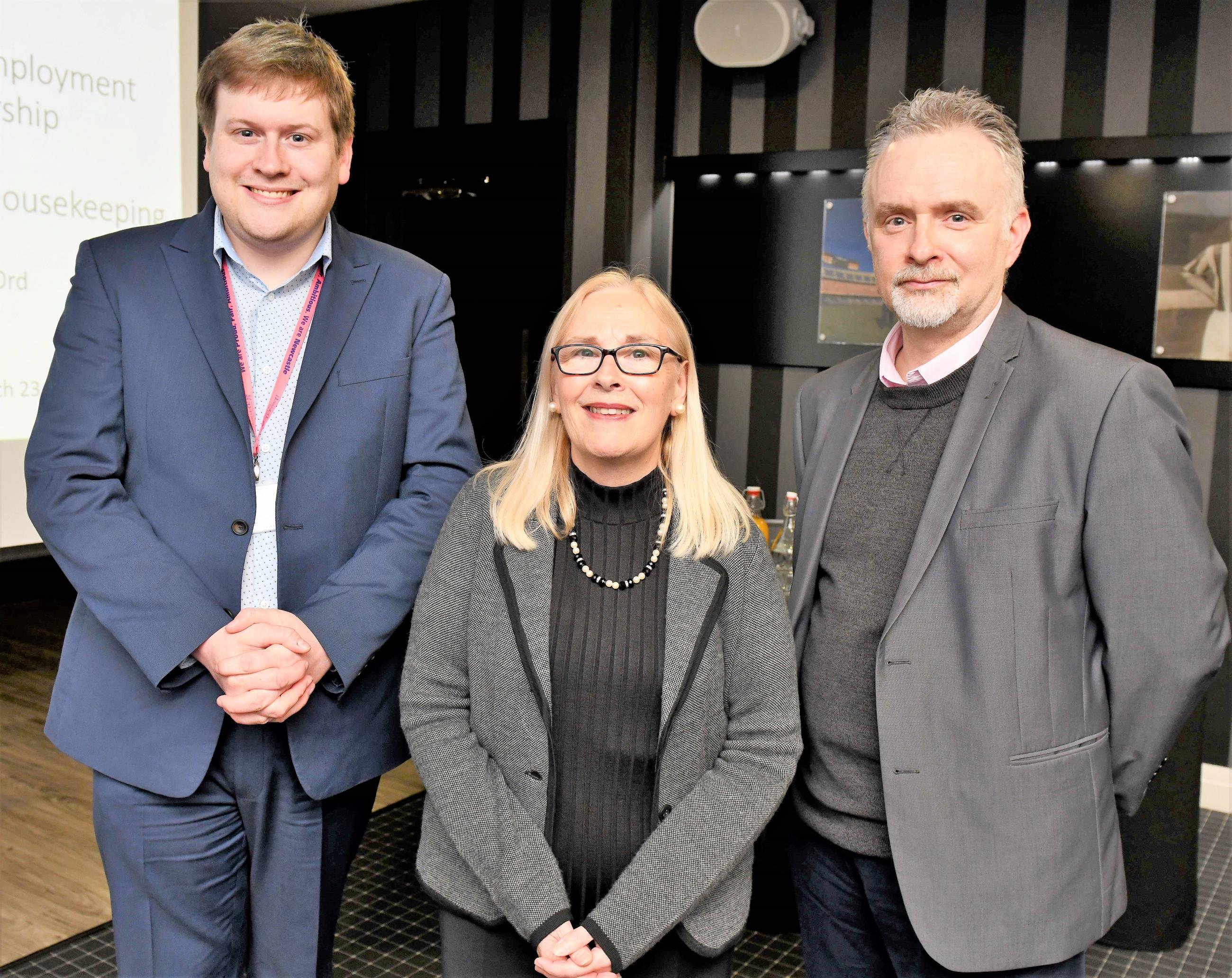 Cllr Alex Hay with Heather Lee and Chris Ord 