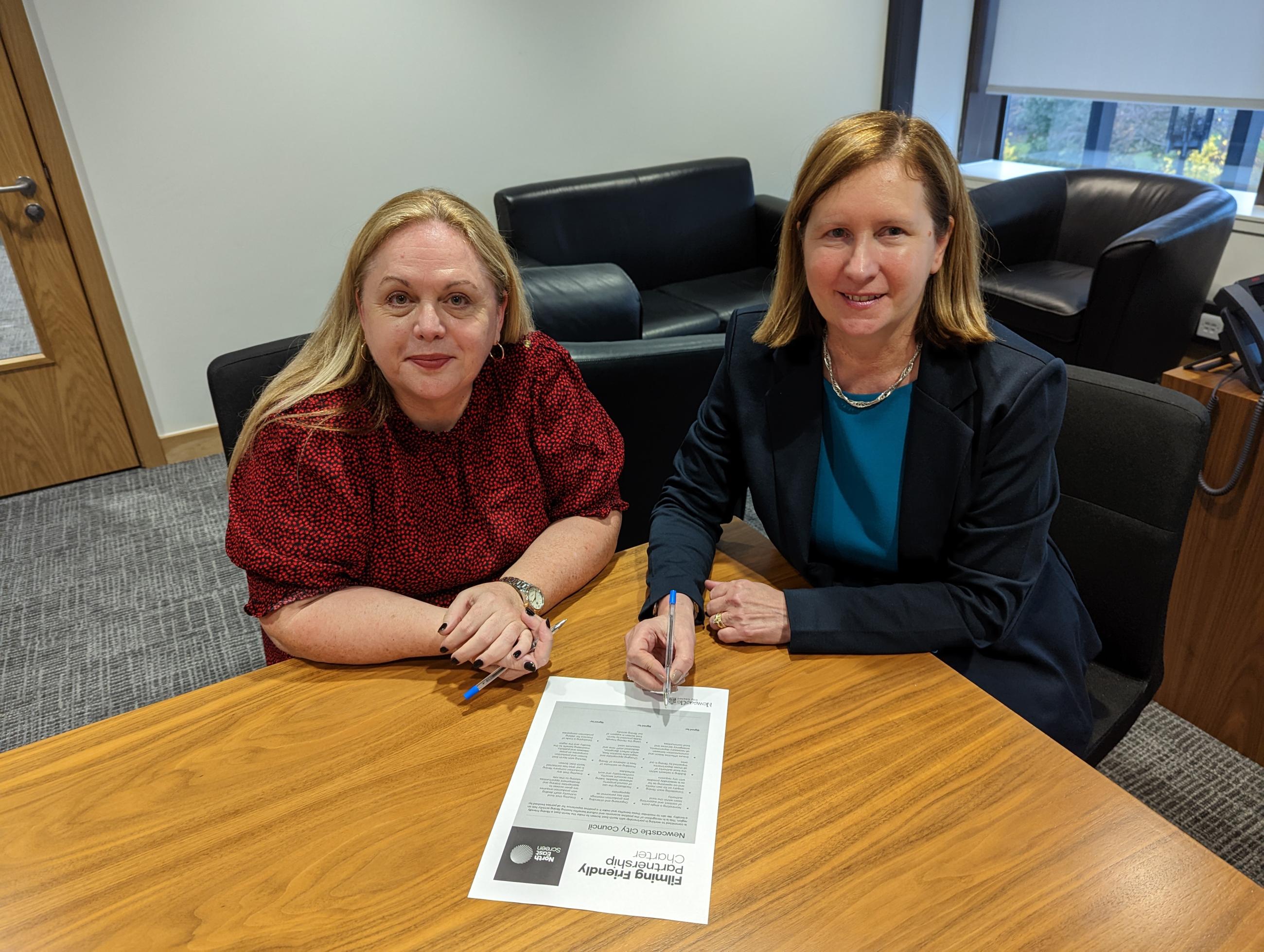 Alison Gwynn, Chief Executive of North East Screen, and Pam Smith, Chief Executive of Newcastle City Council