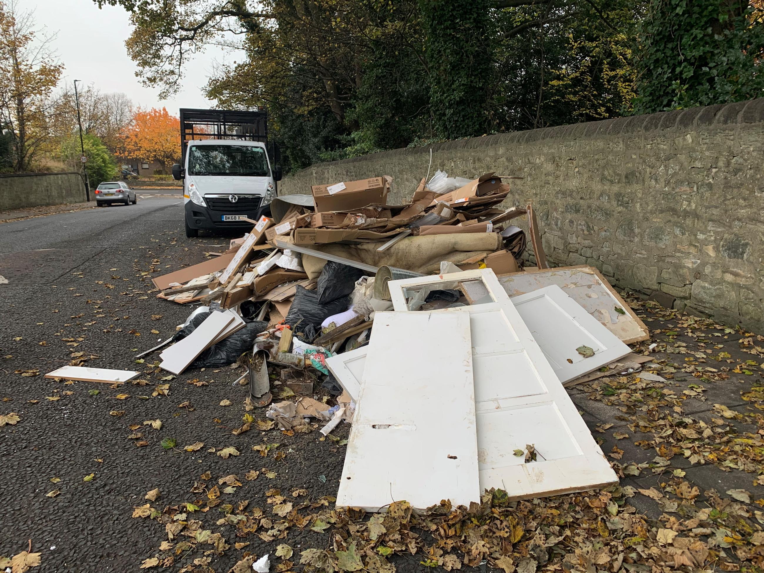 Waste dumped on Gretna Road in Benwell