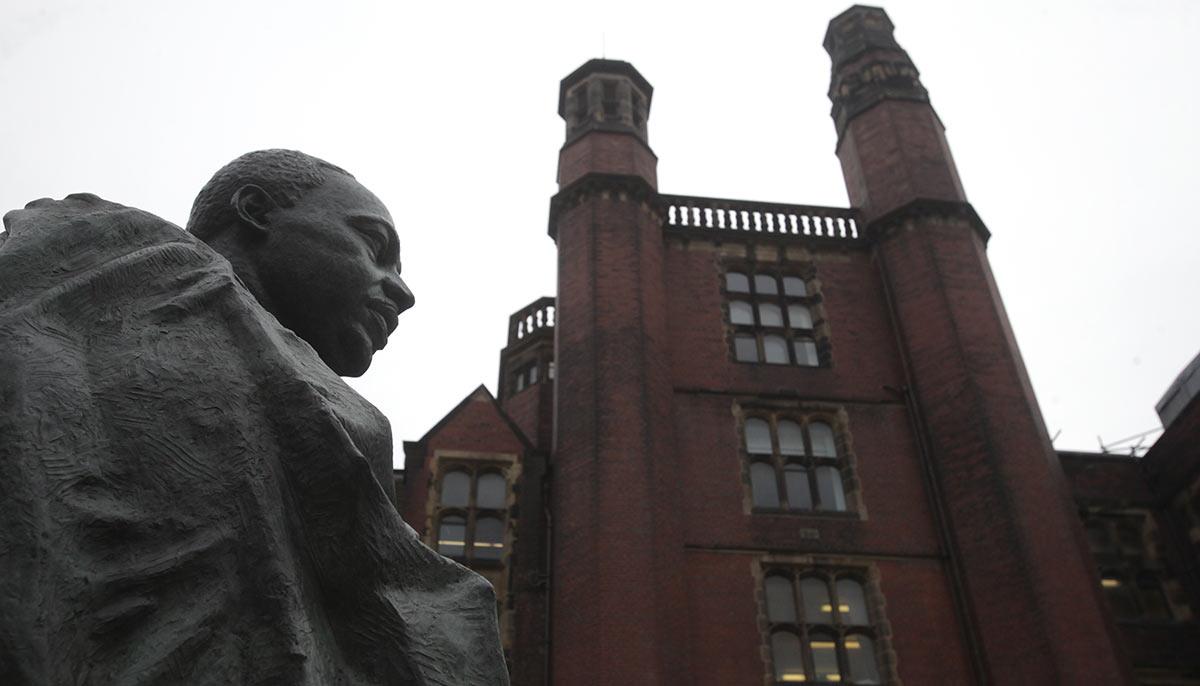 A statue of Dr Martin Luther King Jnr at Newcastle University