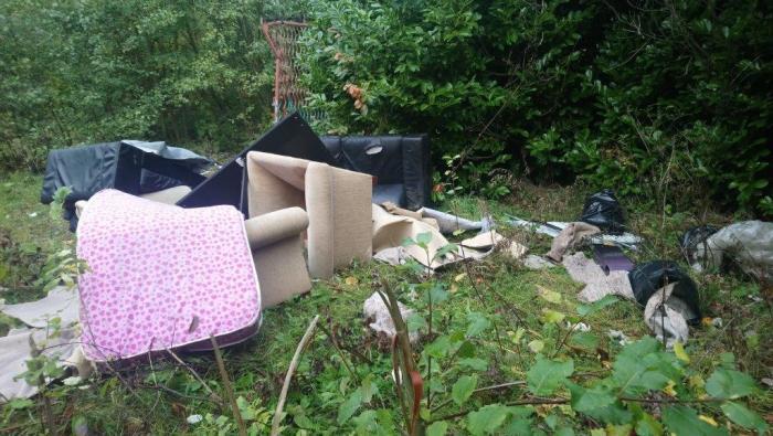 Fly-tipped waste at Felling View