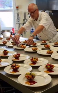 Head Chef Julian and just some of the wonderful desserts